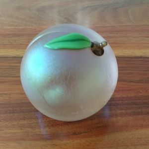 Orient and Flume Peach iridescent glass paperweight